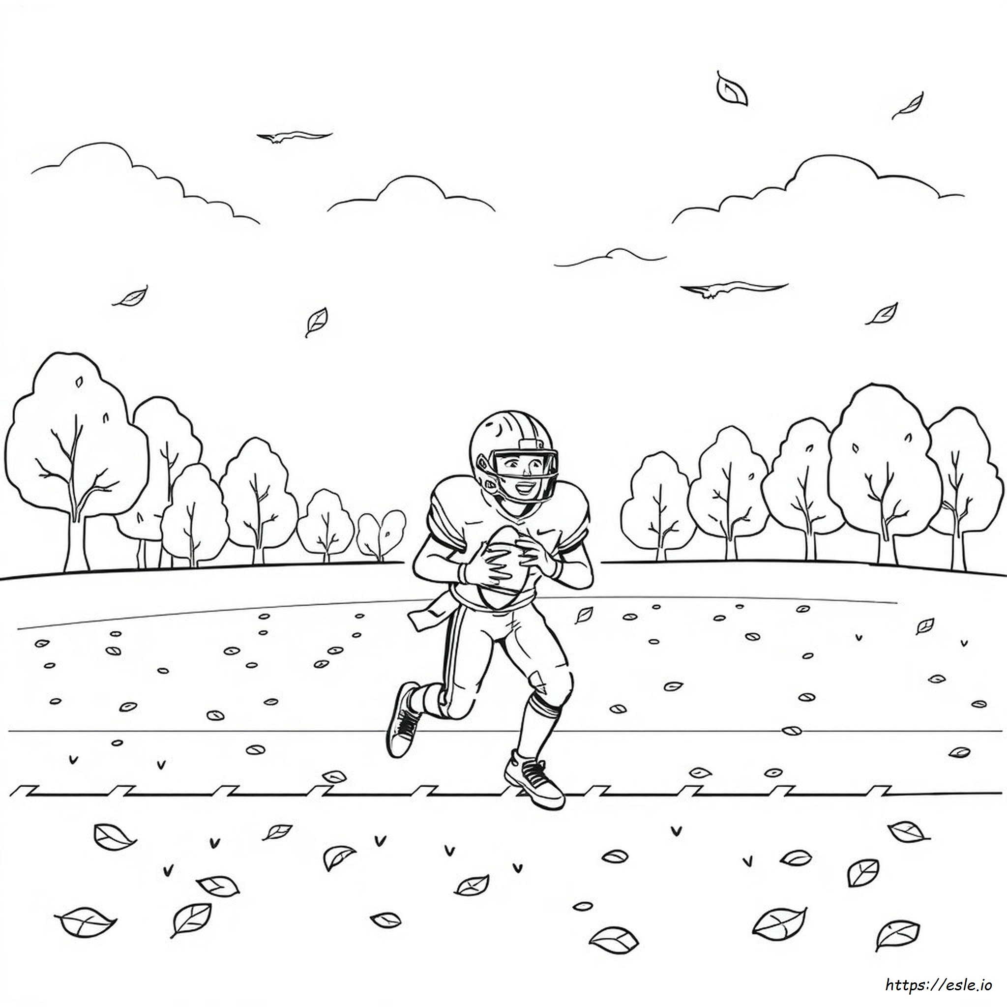 Dibujos De Fútbol Americano Y Otoño Para Colorear