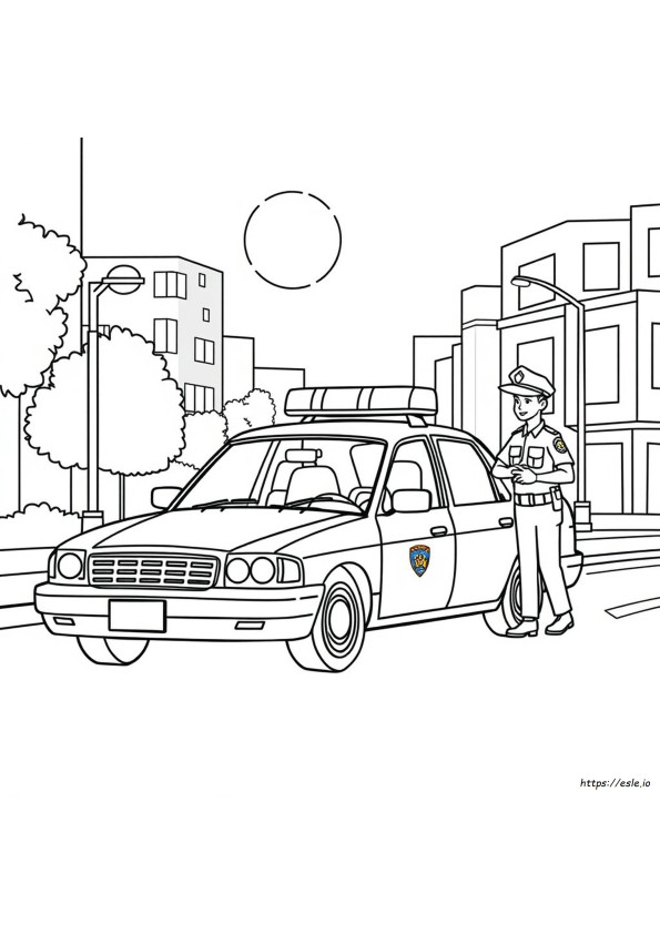 Gambar Mewarnai Mobil Polisi