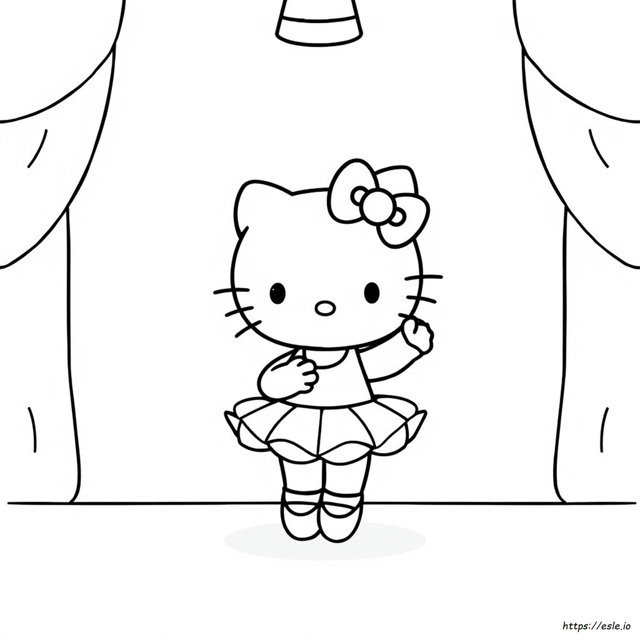 Hello Kitty Ballerina Umriss Zum Ausmalen