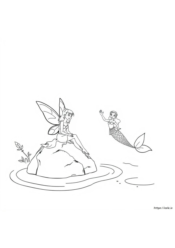 妖精と人魚の塗り絵 - 無料で楽しいぬりえ