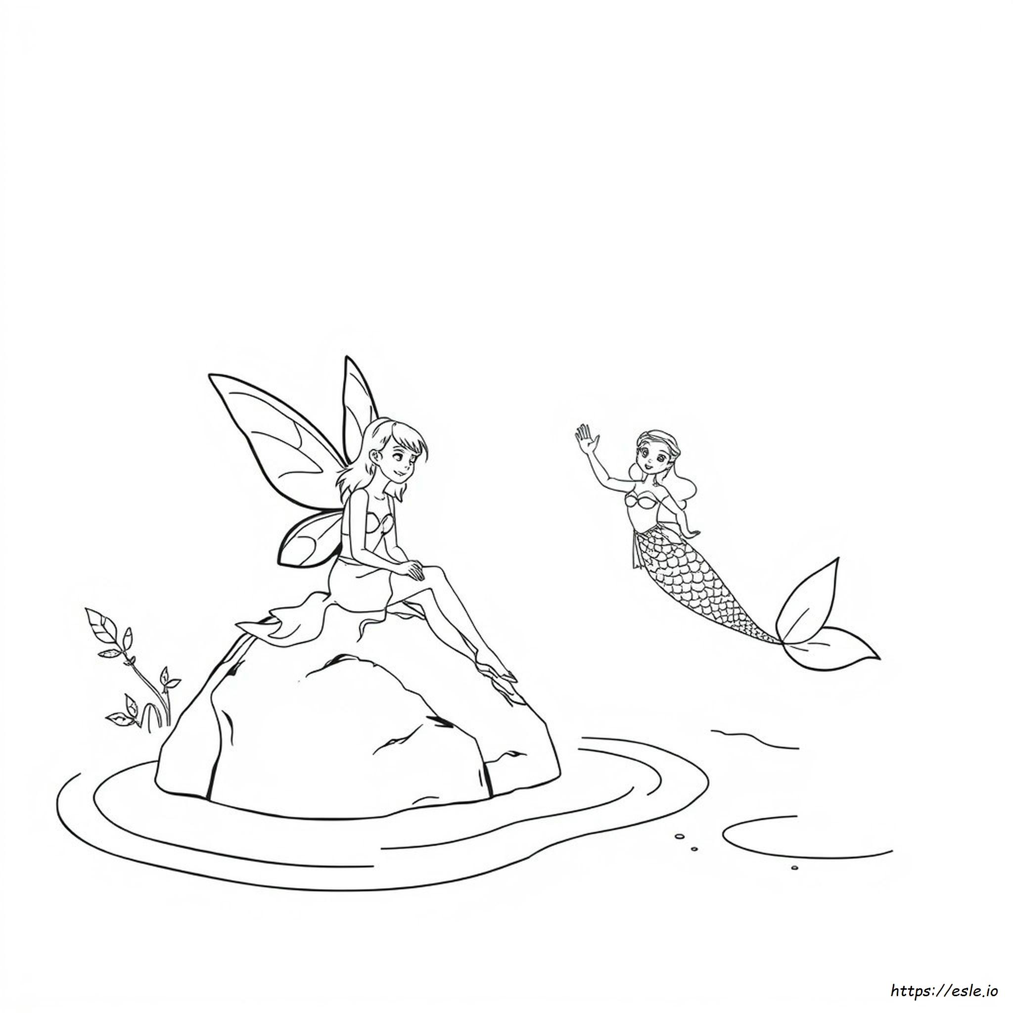 Fairy And Mermaid Coloring Pages
