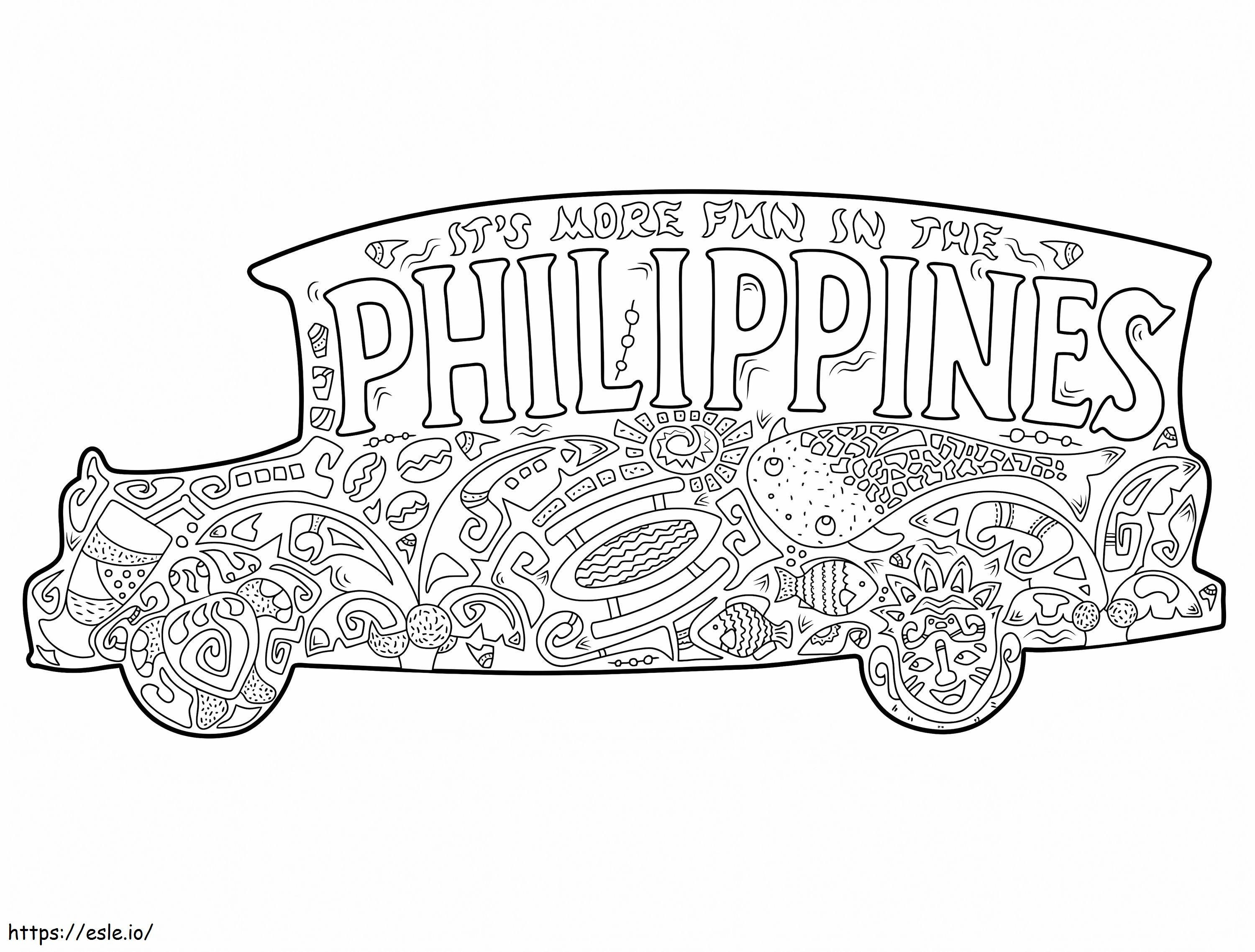 Filipiński Jeepney kolorowanka