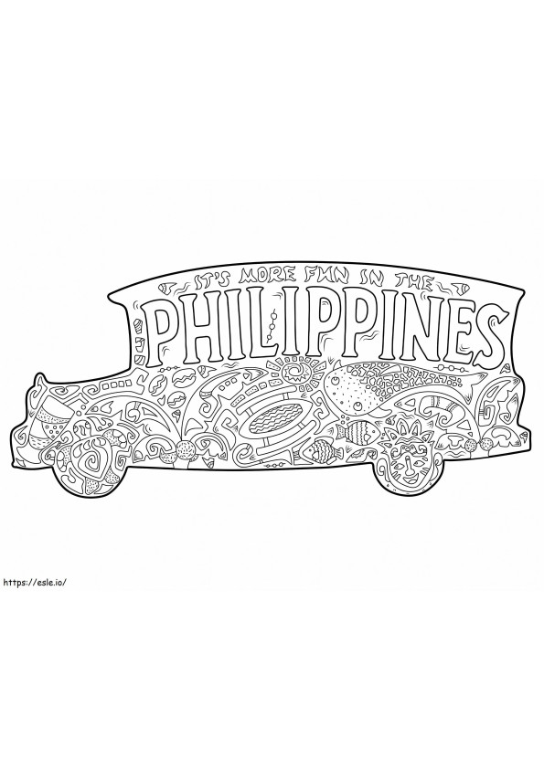 Philippines Jeepney coloring page