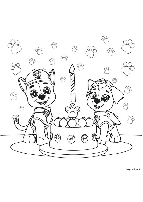 Paw Patrol Kue Gambar Mewarnai