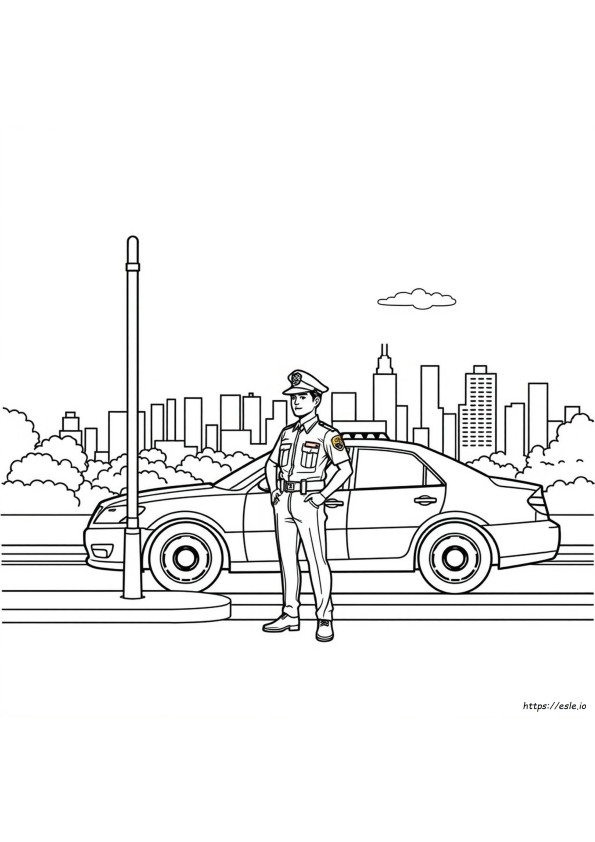 Agente Di Polizia Da Colorare E Stampare