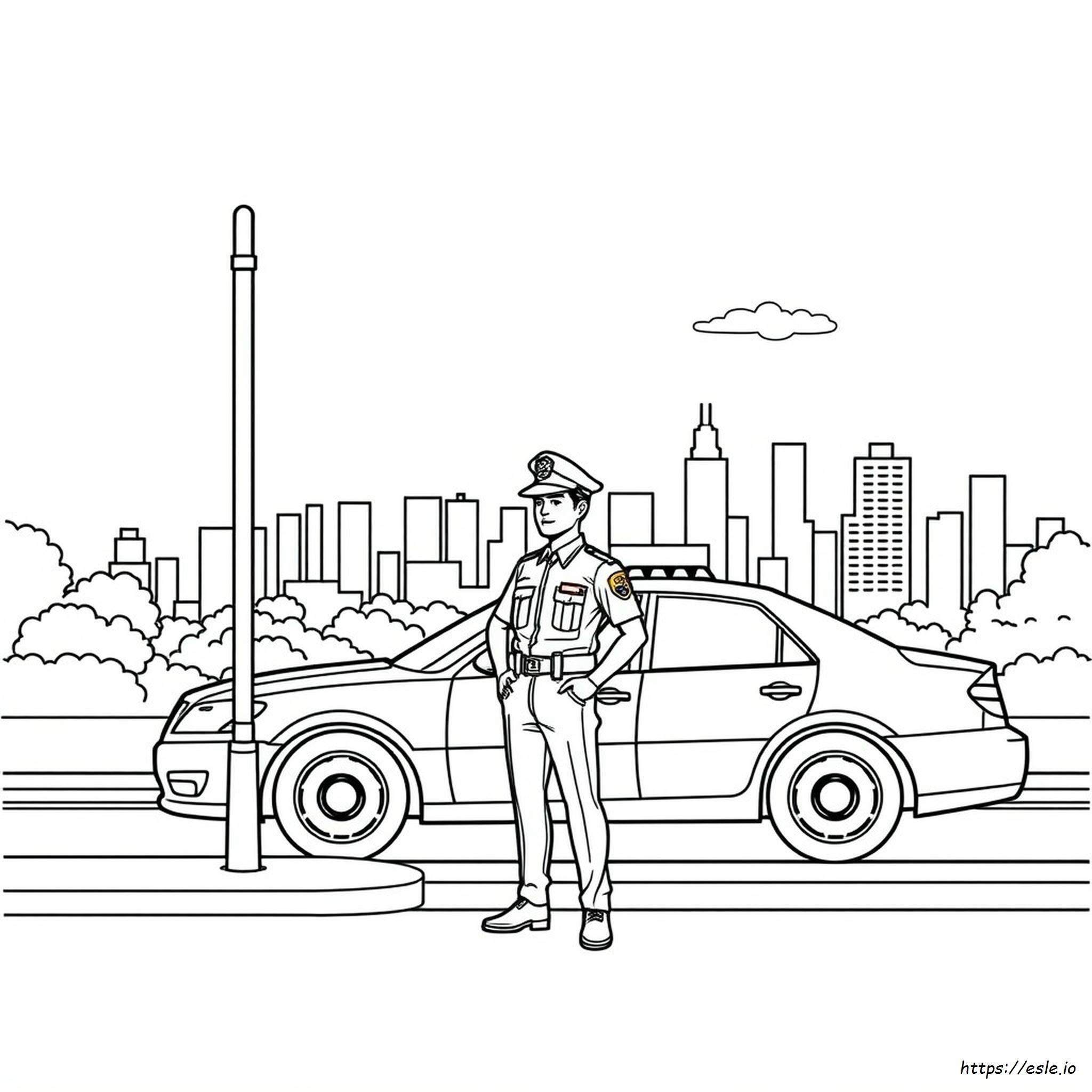 Dibujo De Oficial De Policía Para Colorear E Imprimir