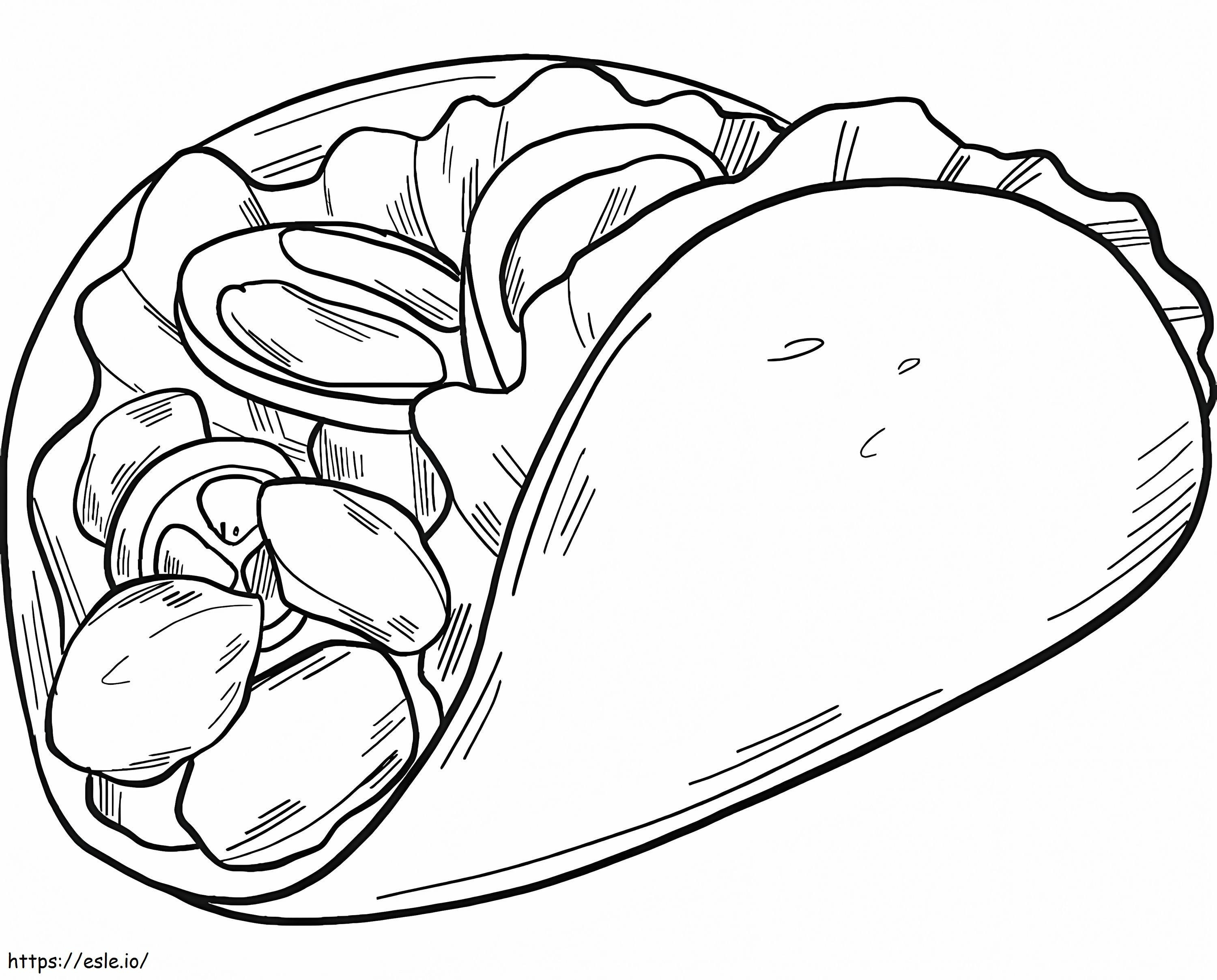 Taco To Color coloring page