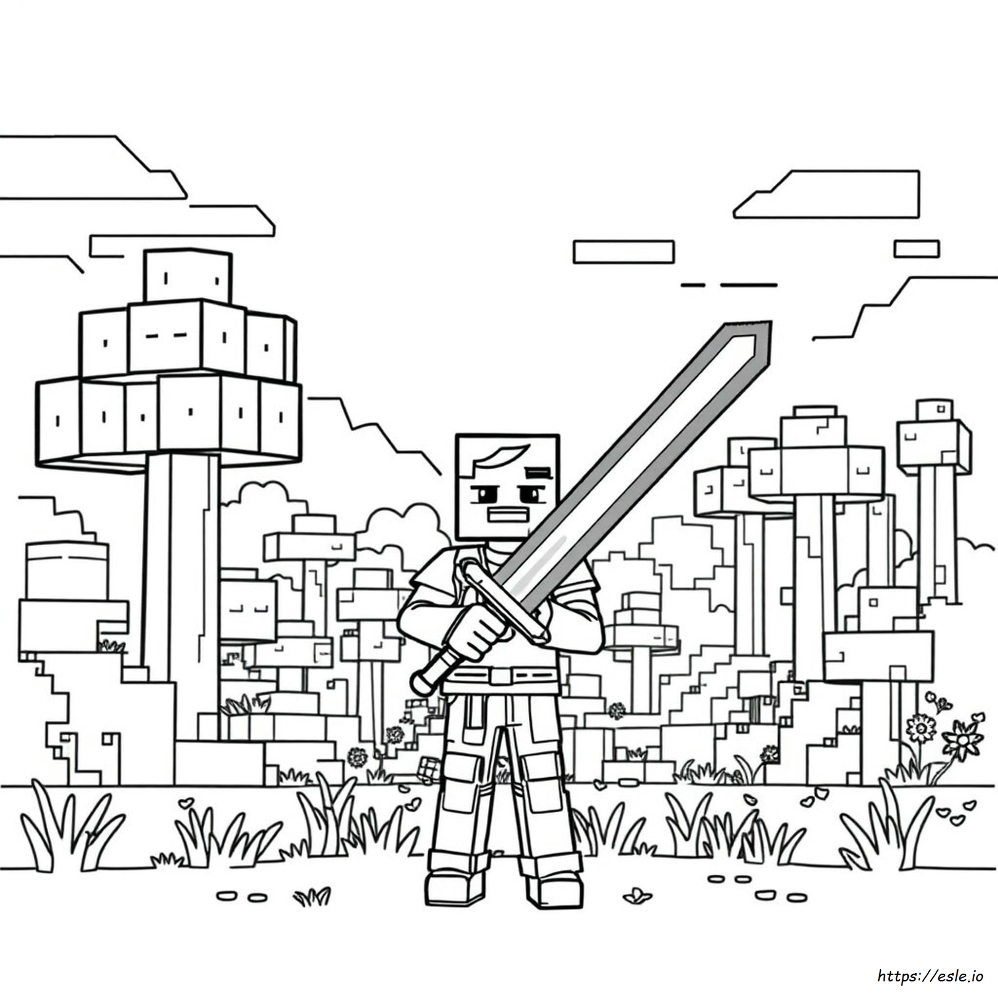 Spada Di Smeraldo Minecraft Disegni Da Colorare