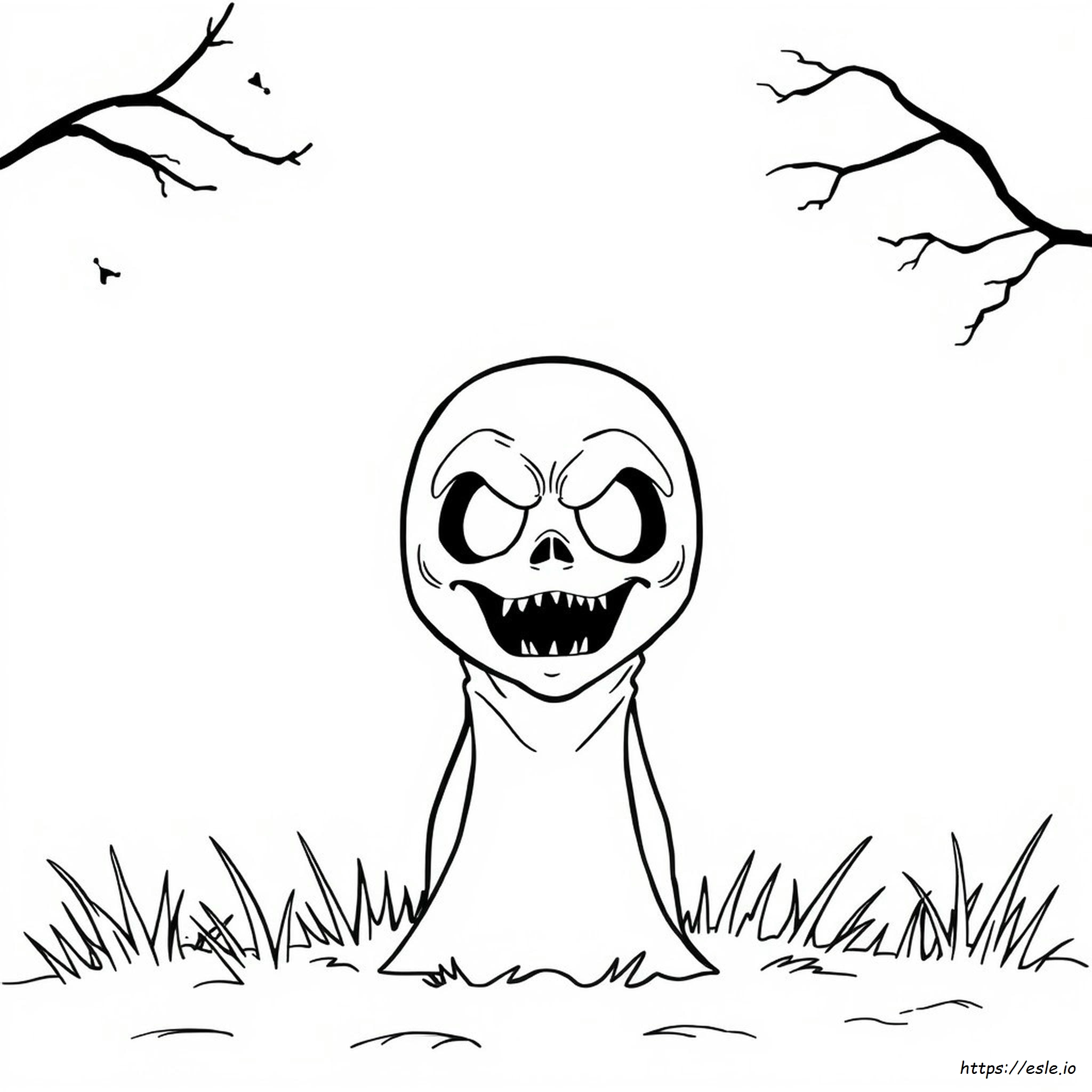 Scary Face Coloring Page