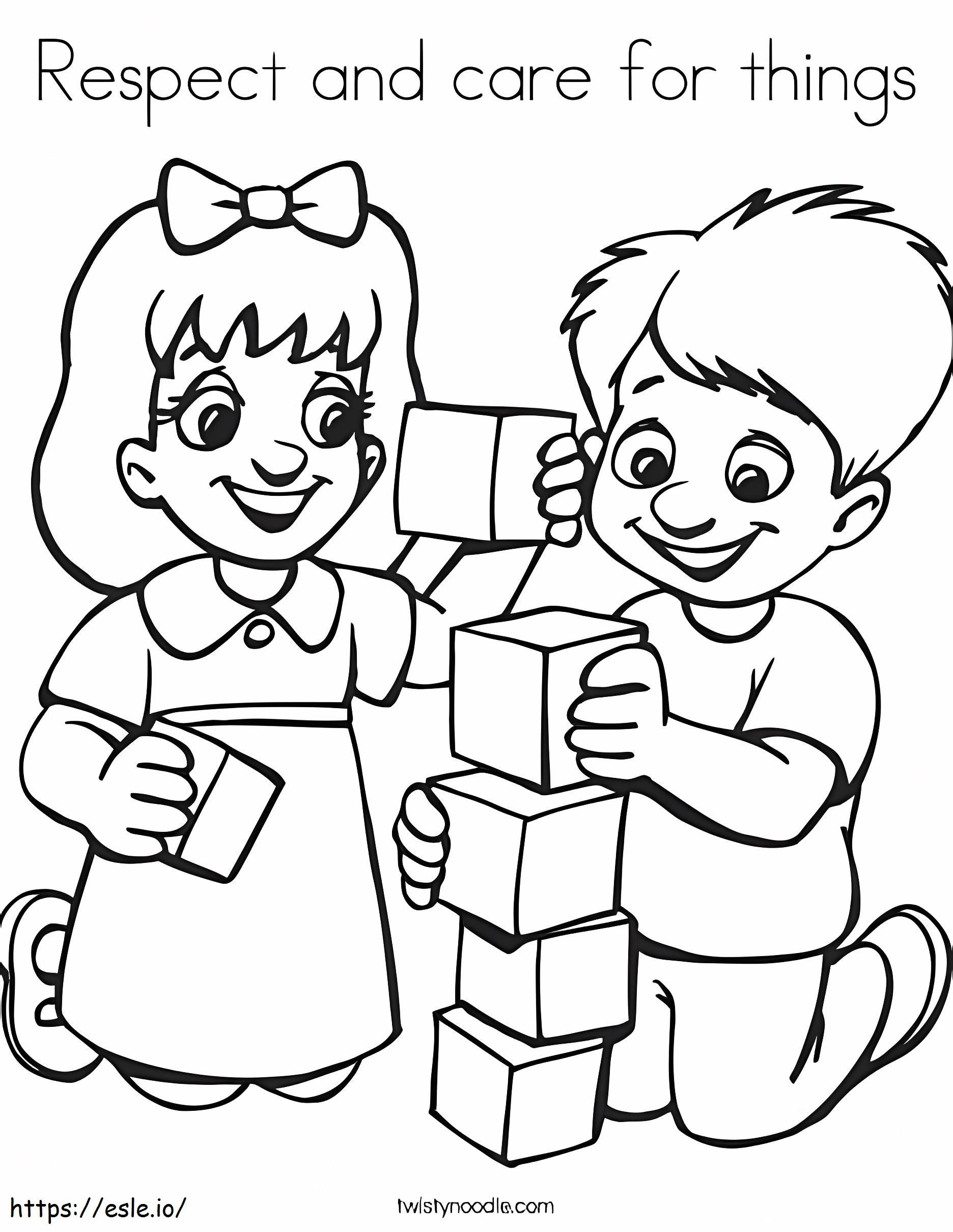 Respect And Care For Things coloring page