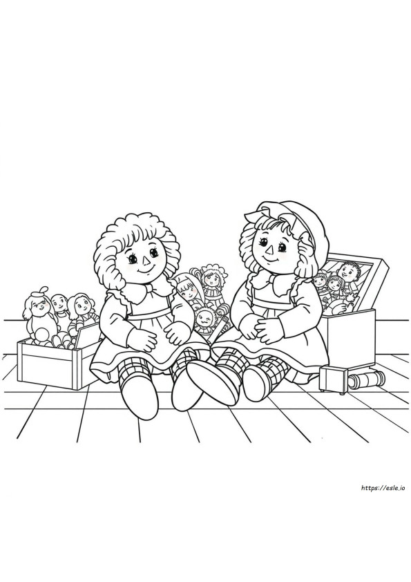 Dapat Dicetak Gratis Raggedy Ann Dan Andy Gambar Mewarnai