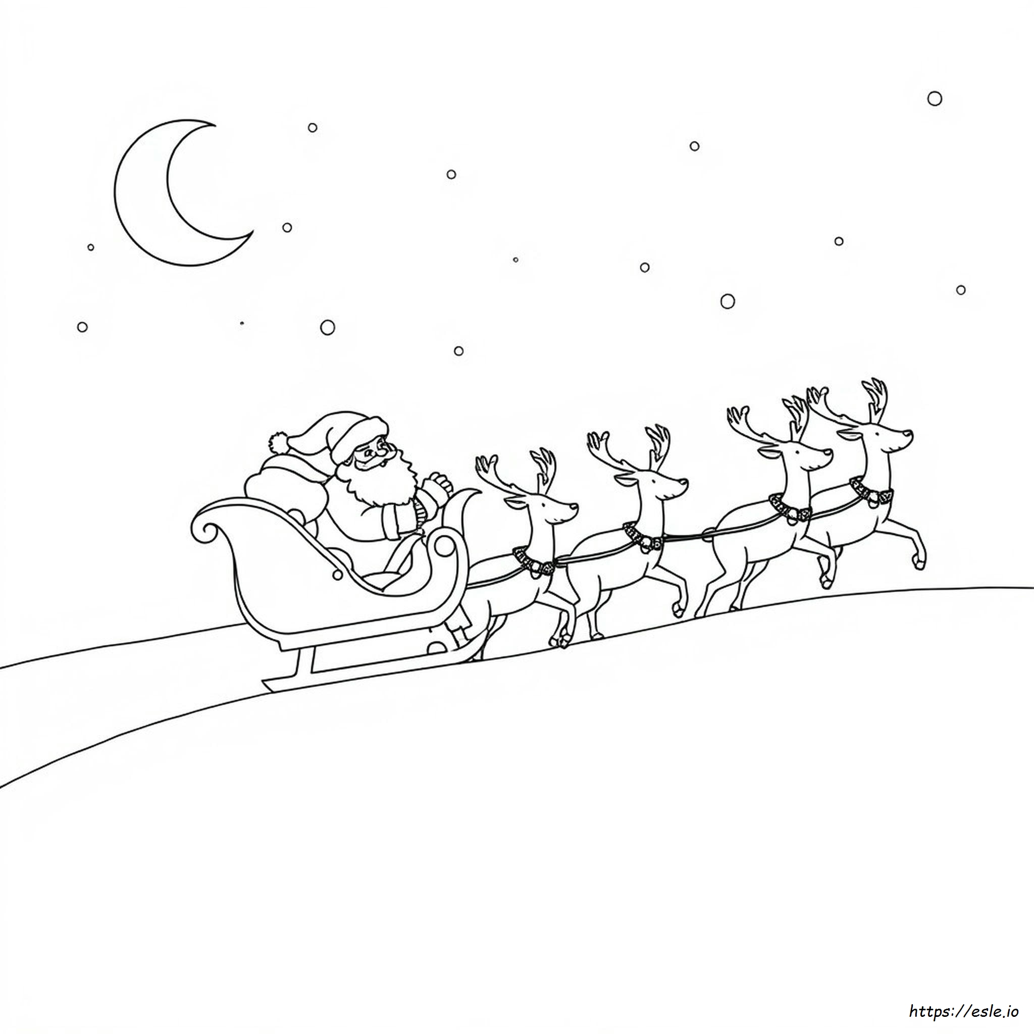 Babbo Natale Sulla Sua Slitta Da Colorare