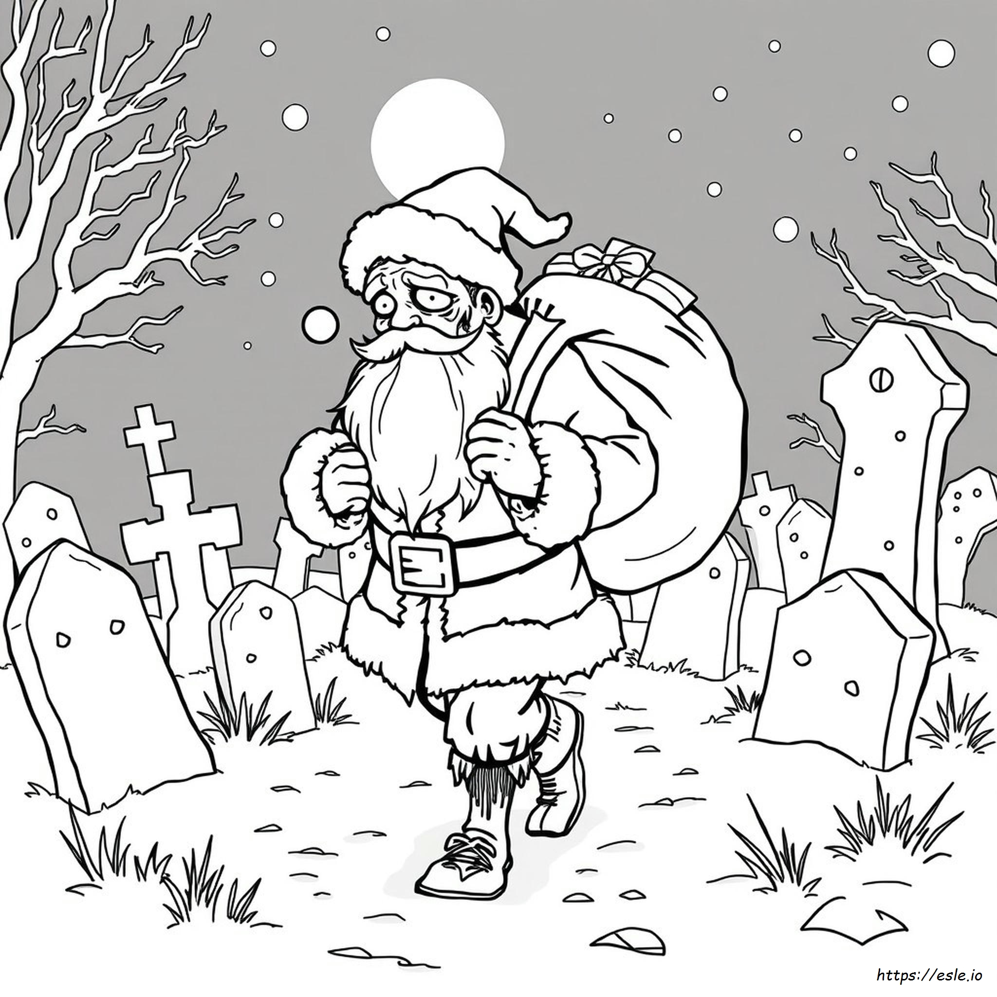 Zombie Święty Mikołaj Kolorowanka