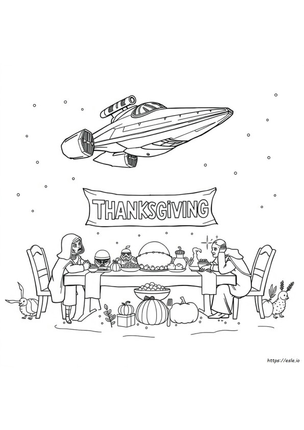 Halaman Mewarnai Star Wars Thanksgiving