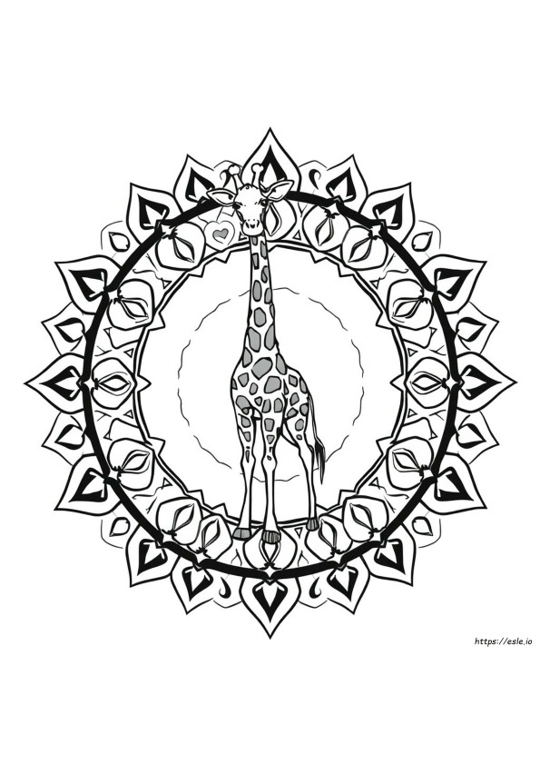 Mandala Jerapah Gambar Mewarnai