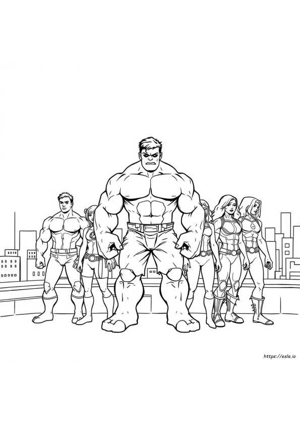 Yazdırılabilir Yenilmezler Hulk Boyama Sayfaları