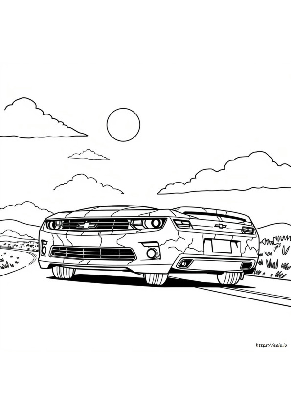 Gambar Mewarnai Mobil Otot Camaro