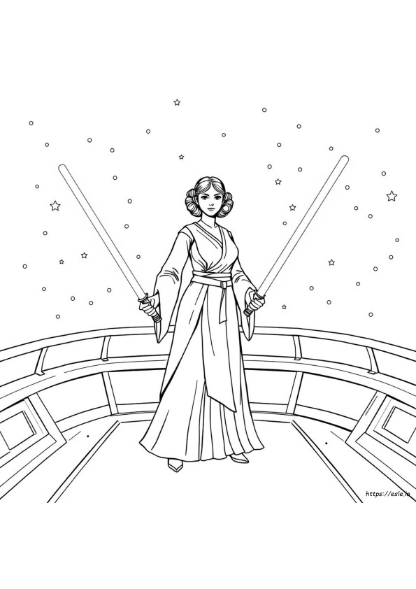 Prinses Leia Kleurplaat