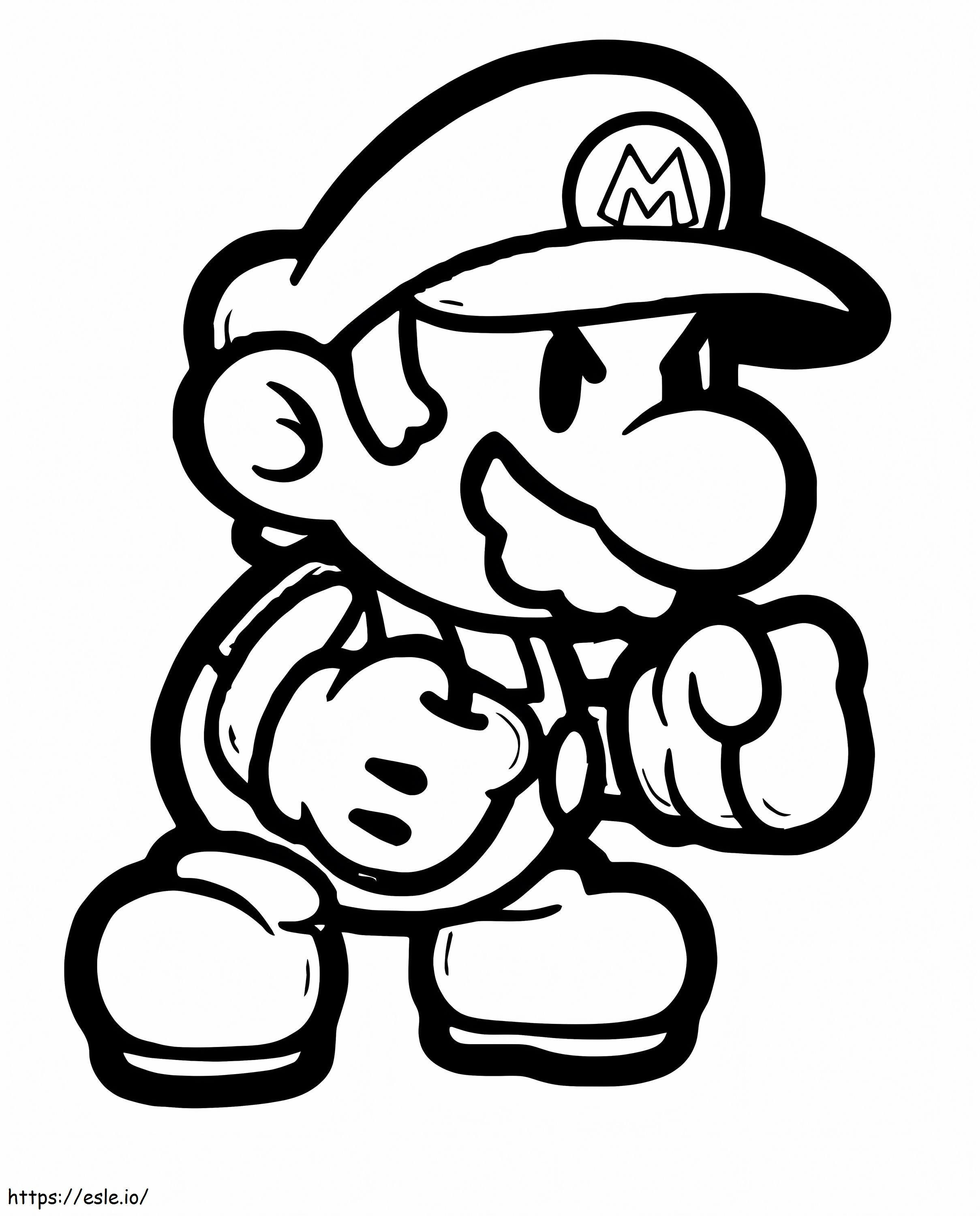 Mario Kickboxing coloring page
