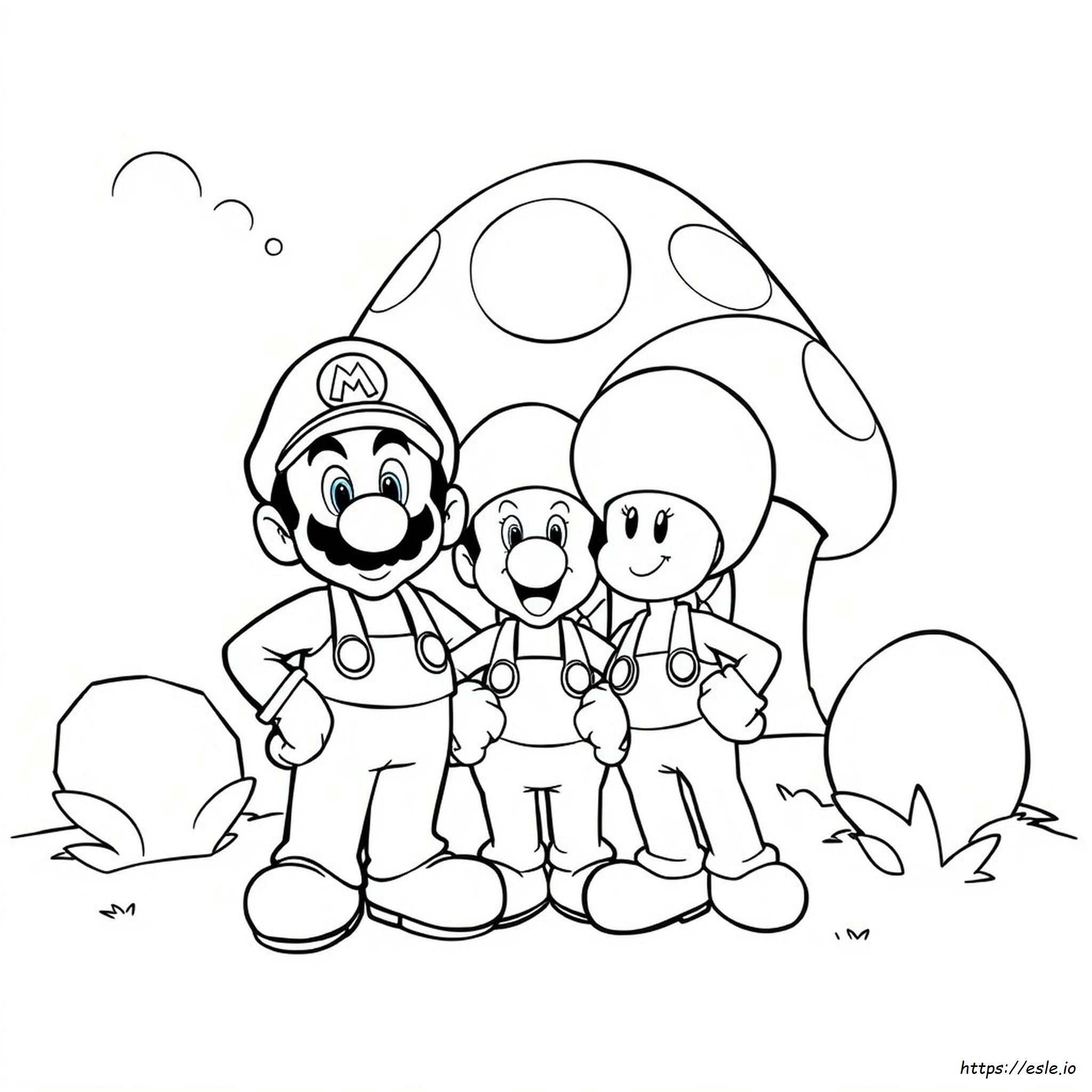 Mario Luigi Toad Coloring Pages