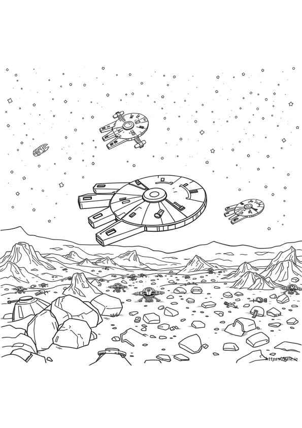 Gambar Mewarnai Millennium Falcon