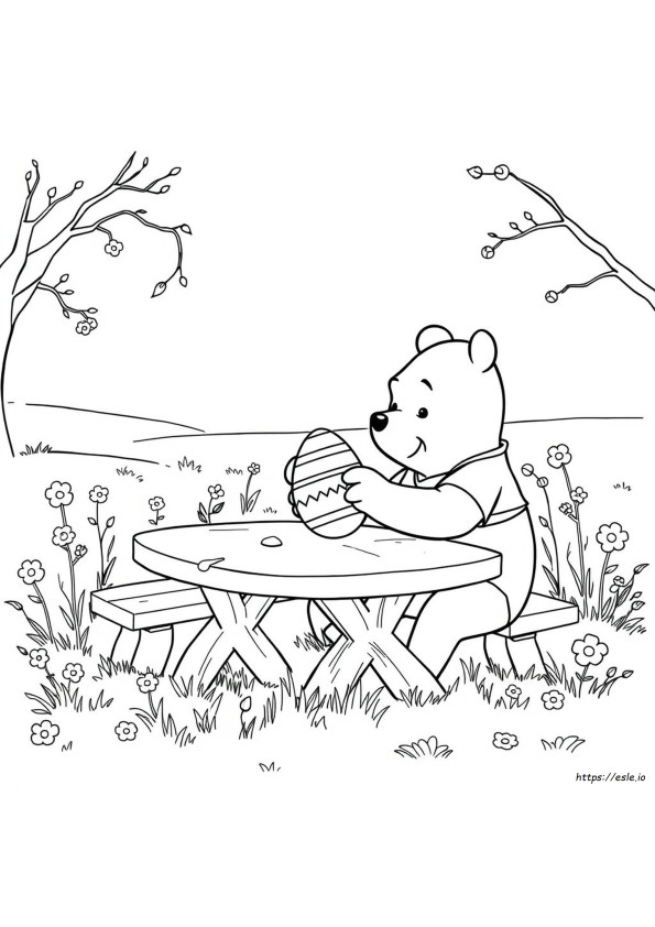 Gambar Mewarnai Paskah Beruang Pooh
