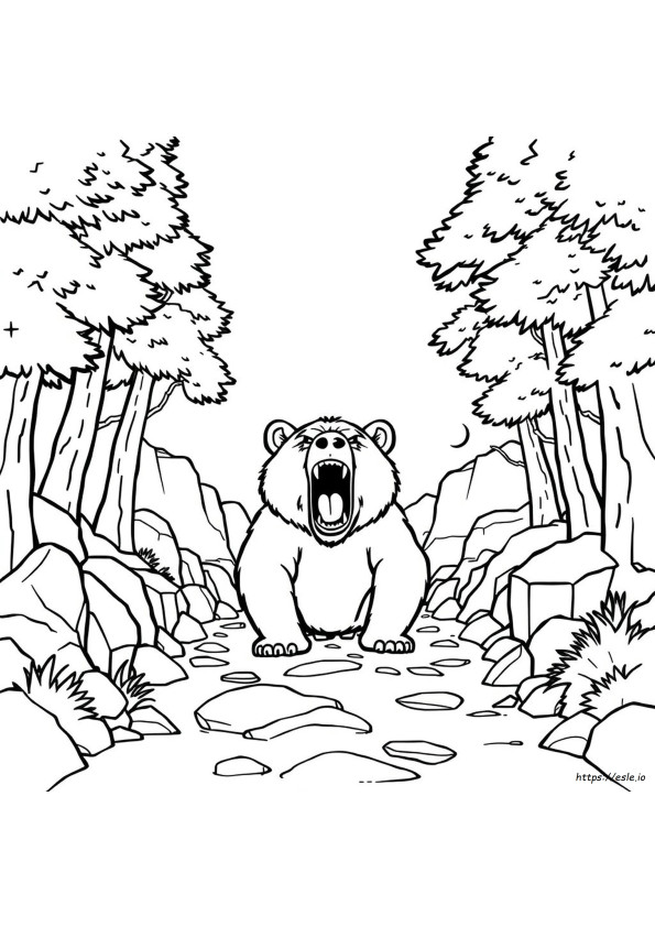 Orso Arrabbiato Da Colorare