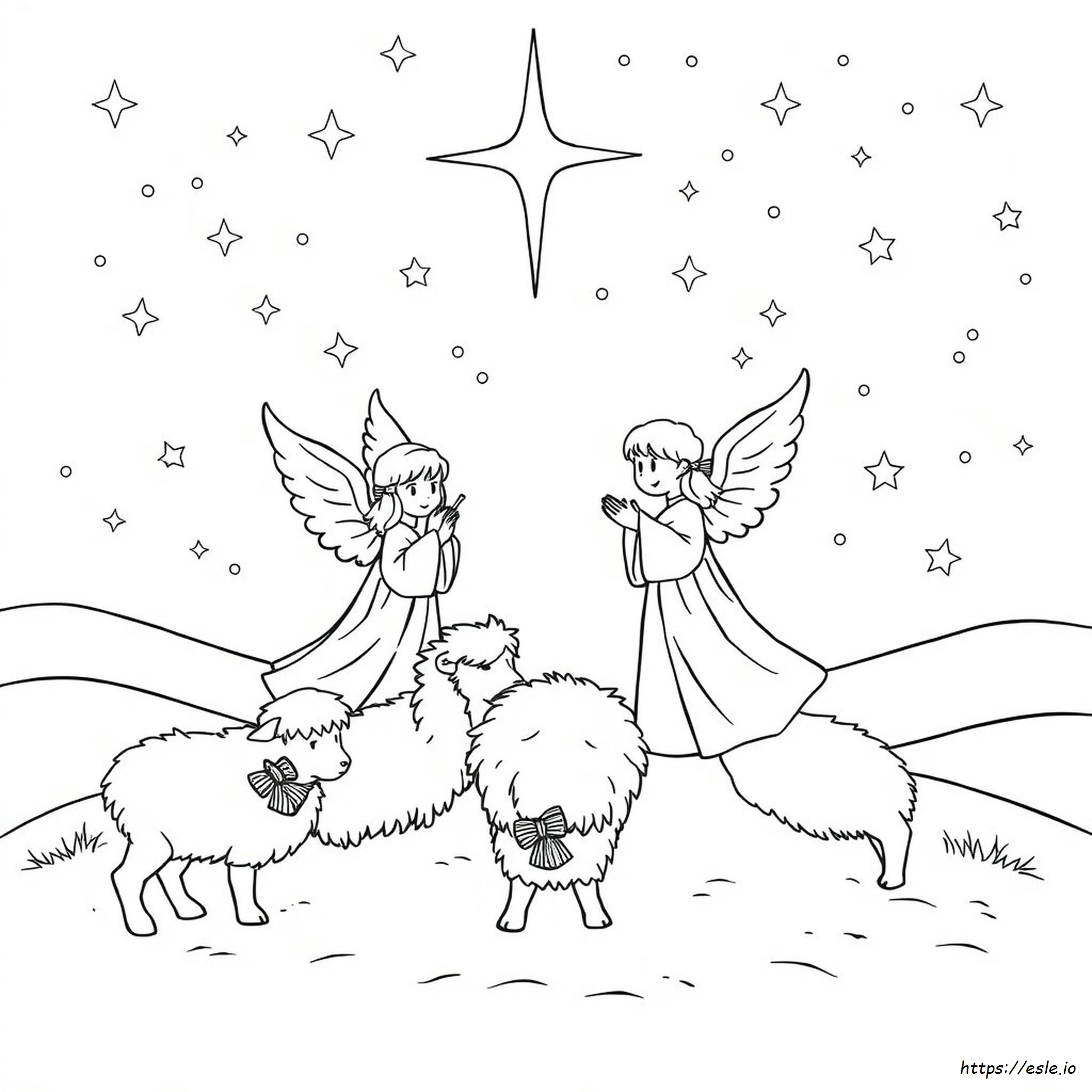 Angels Visit Shepherds Coloring Pages