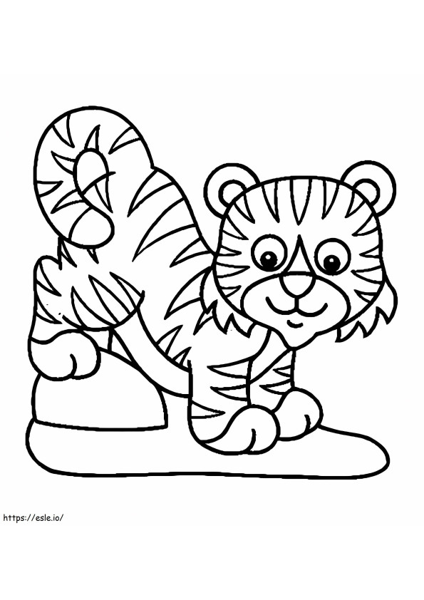 adorável filhote de tigre para colorir