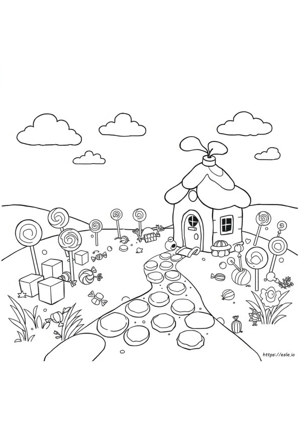 Candyland Halaman Mewarnai
