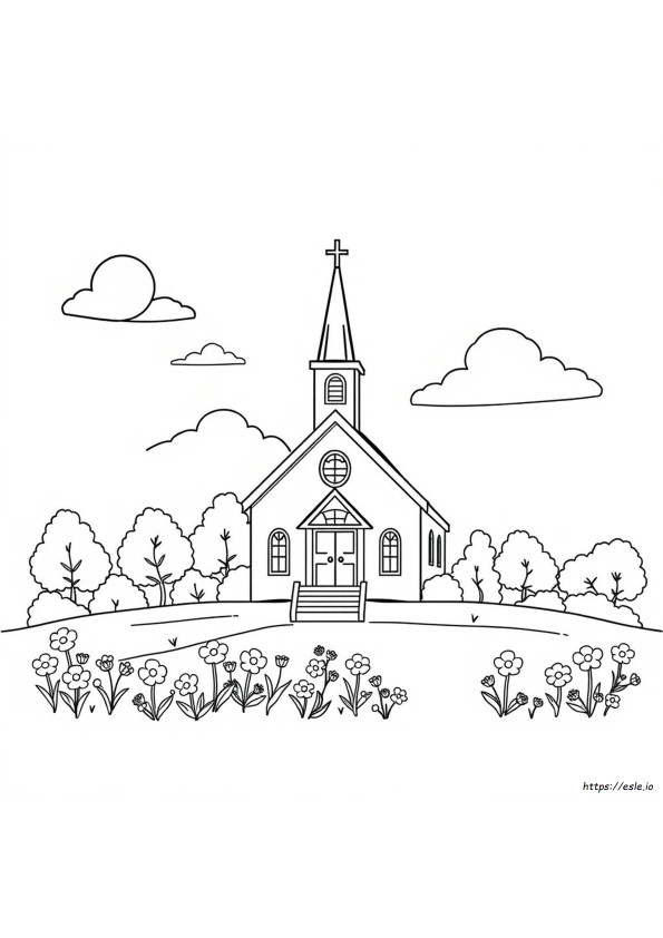 Gambar Mewarnai Gereja Untuk Dicetak