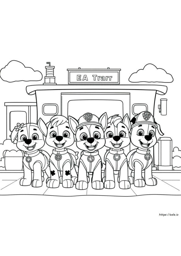 Gambar Mewarnai Gratis Paw Patrol