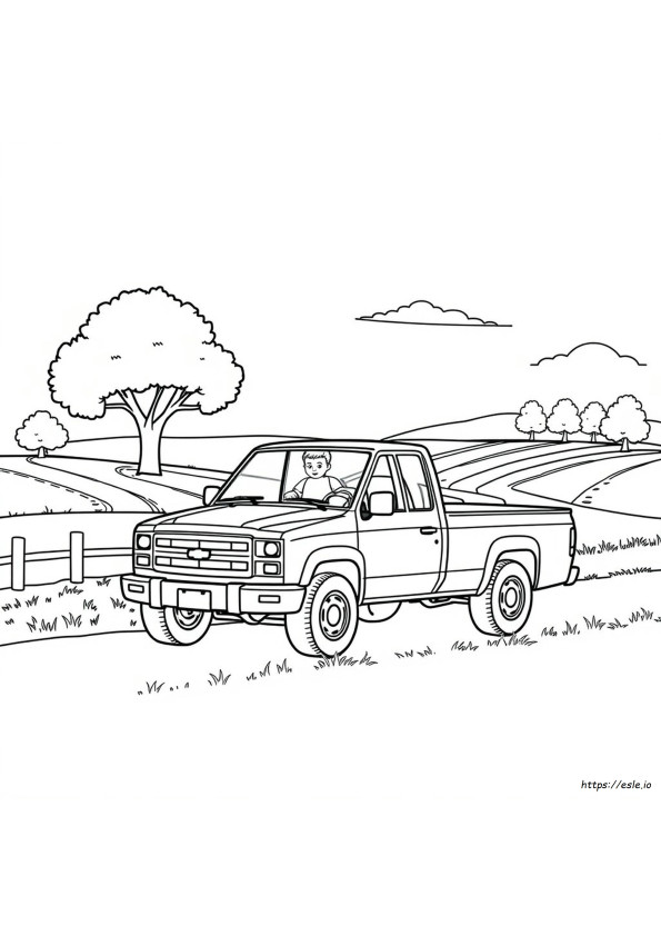 Gambar Mewarnai Truk Pickup