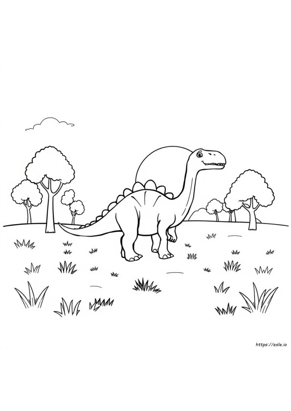 Gambar Mewarnai Garis Besar Dinosaurus