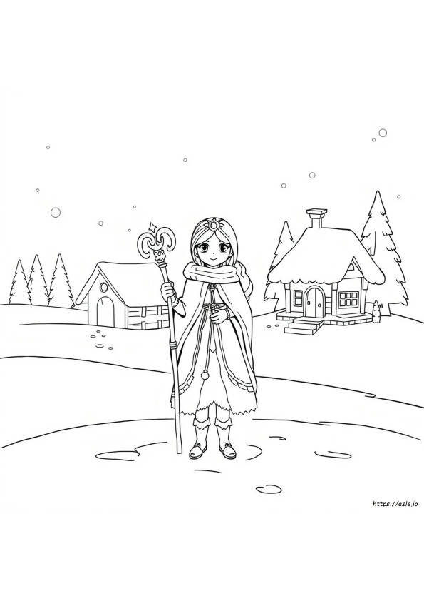 Principessa Invernale Da Colorare