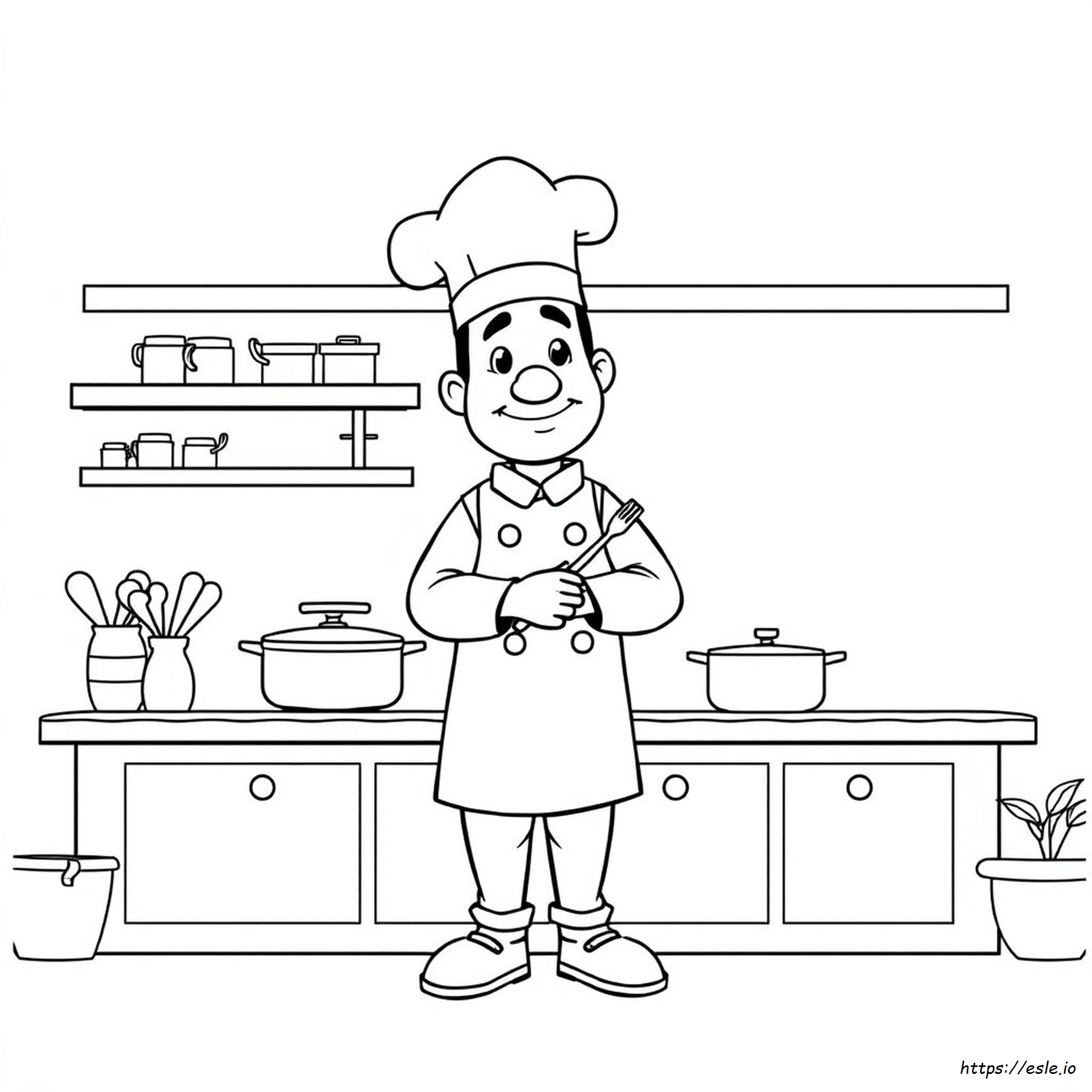 Chef Para Colorear Imprimible