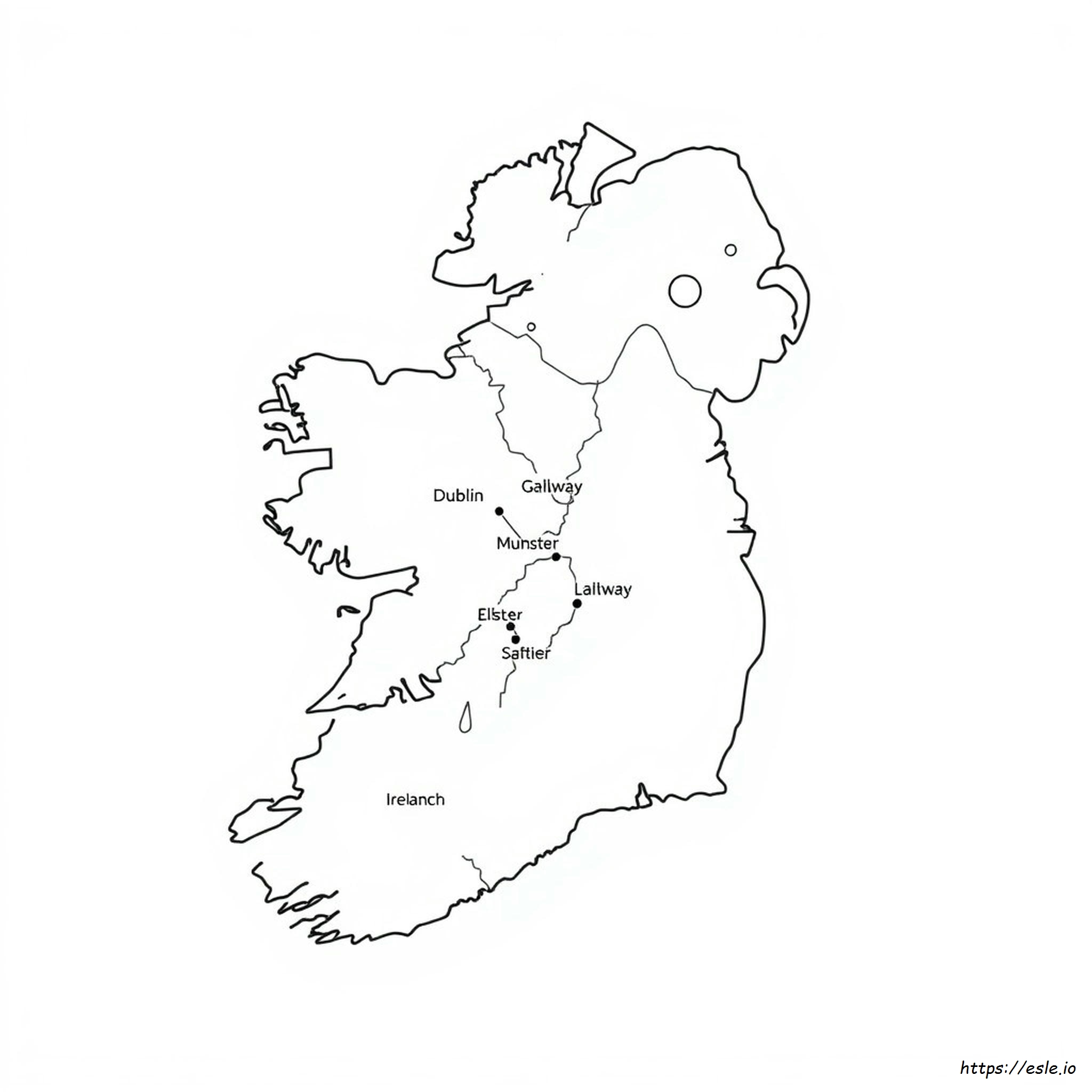Map Of Ireland Colouring Page