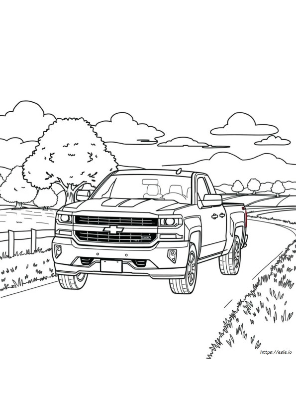 Gambar Mewarnai Chevy Silverado