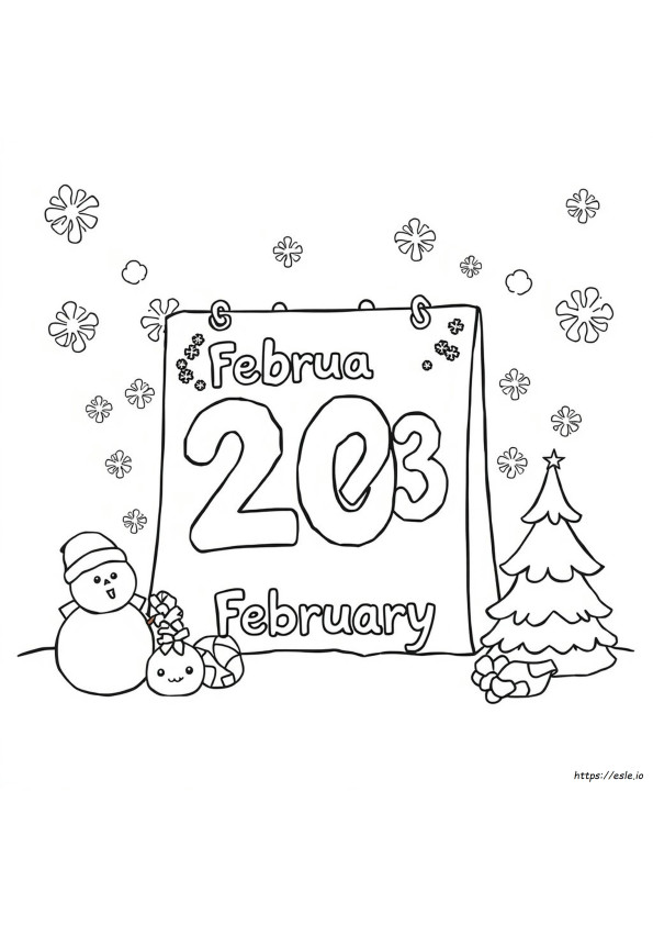 Coloriage Calendrier Février 2023 À Imprimer