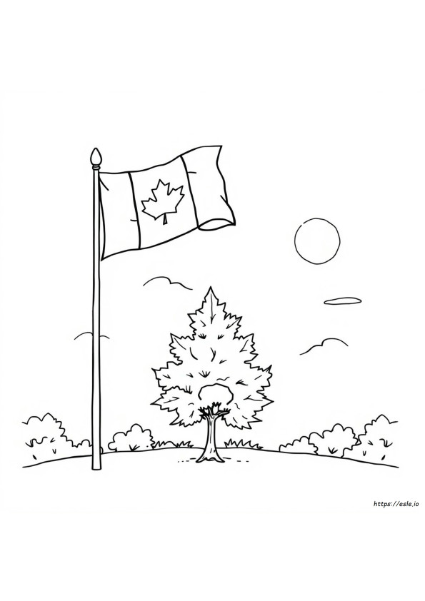Printable Canadian Flag Coloring Page