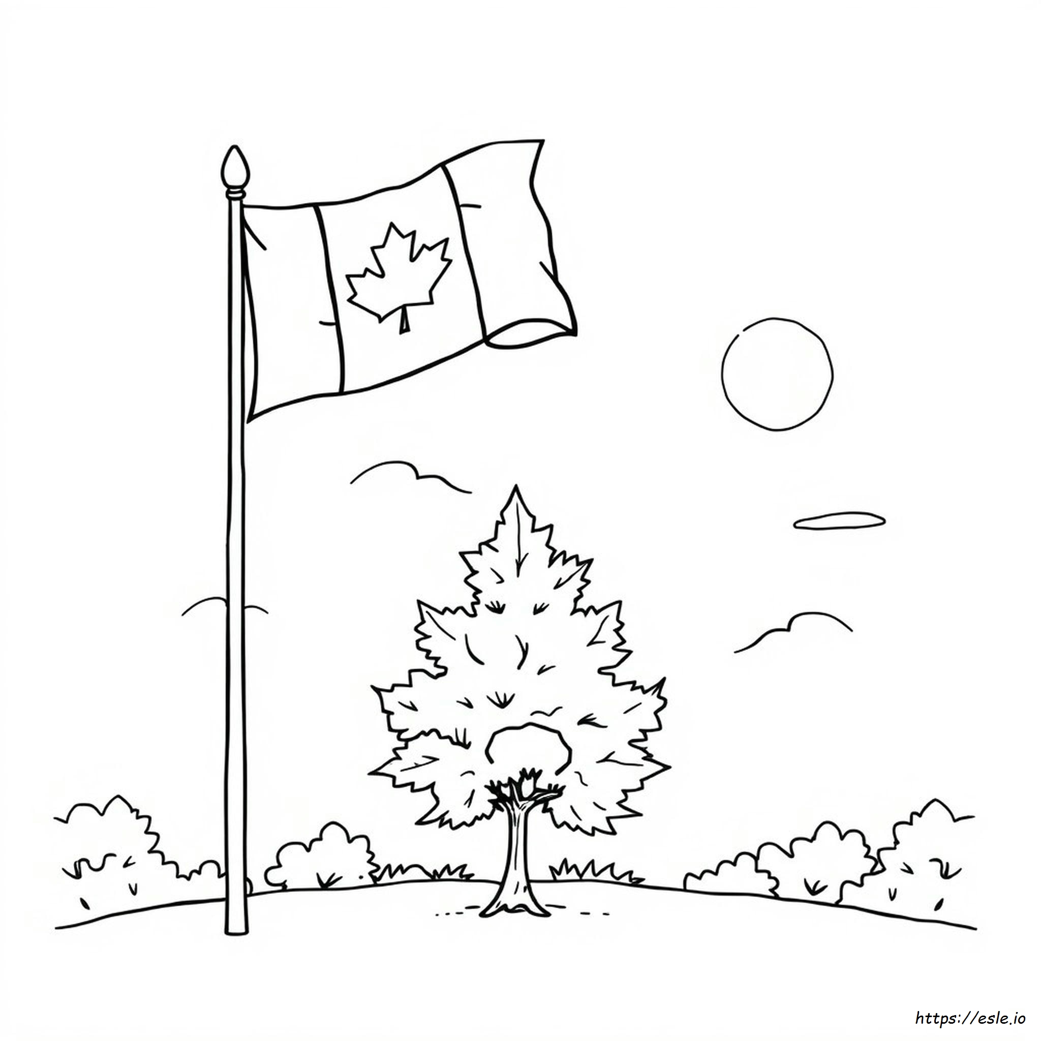 Coloriage Drapeau Canadien À Imprimer