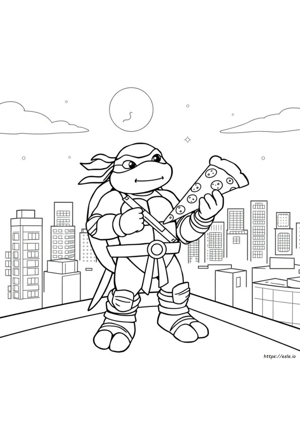 Tortugas Ninja: Páginas Para Colorear De Pizza