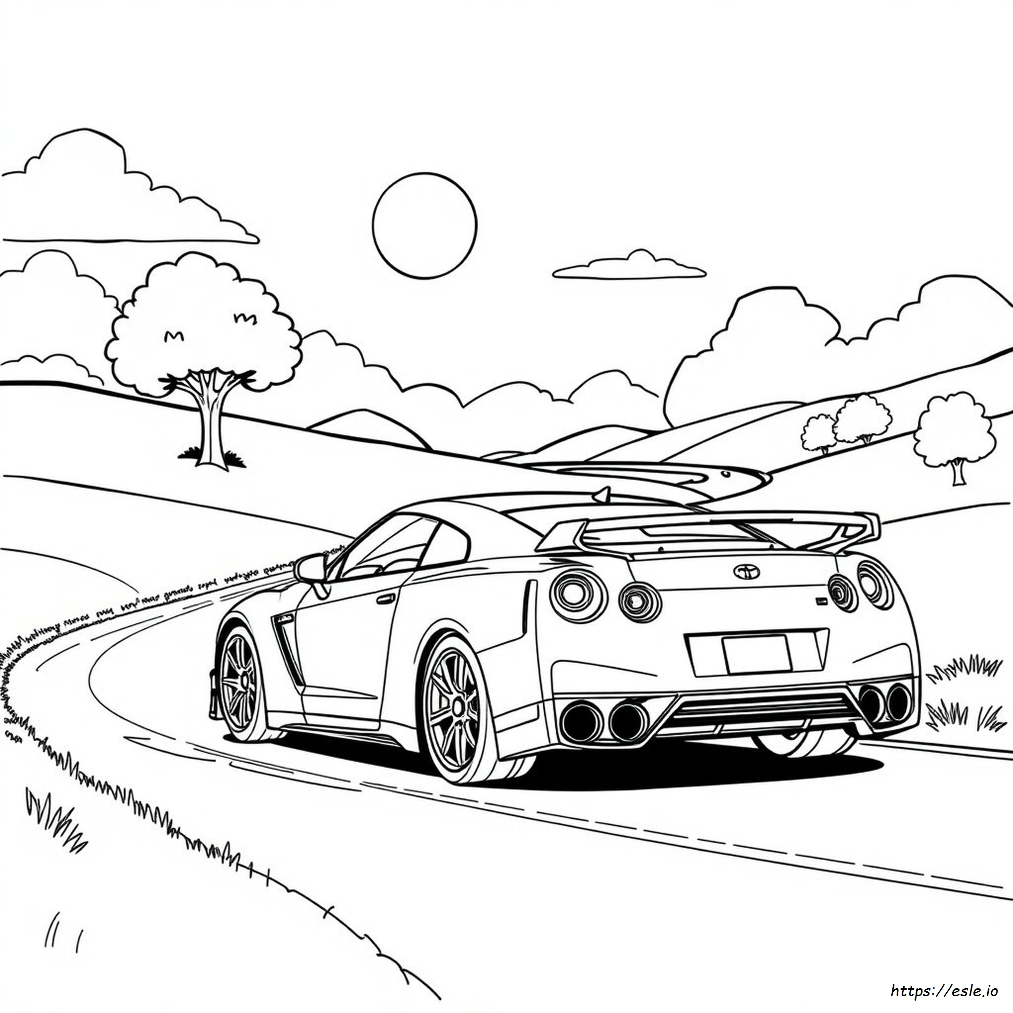 スポーツカーGTRぬりえ 塗り絵 無料