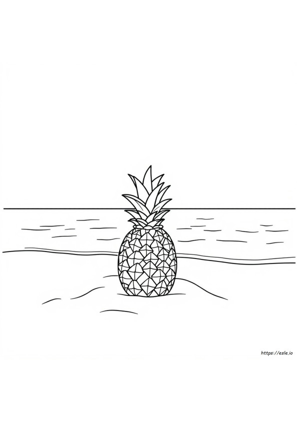 Easy Pineapple Coloring Page