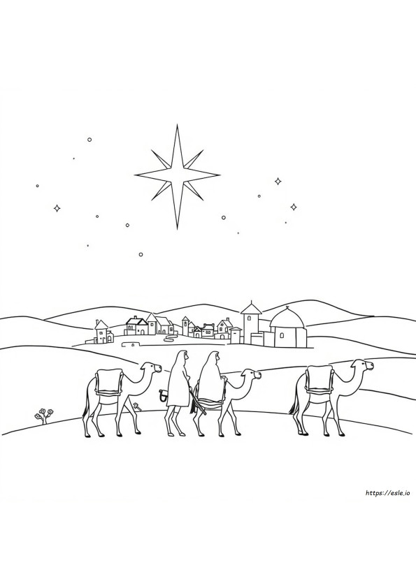 Bethlehem Star Coloring Page