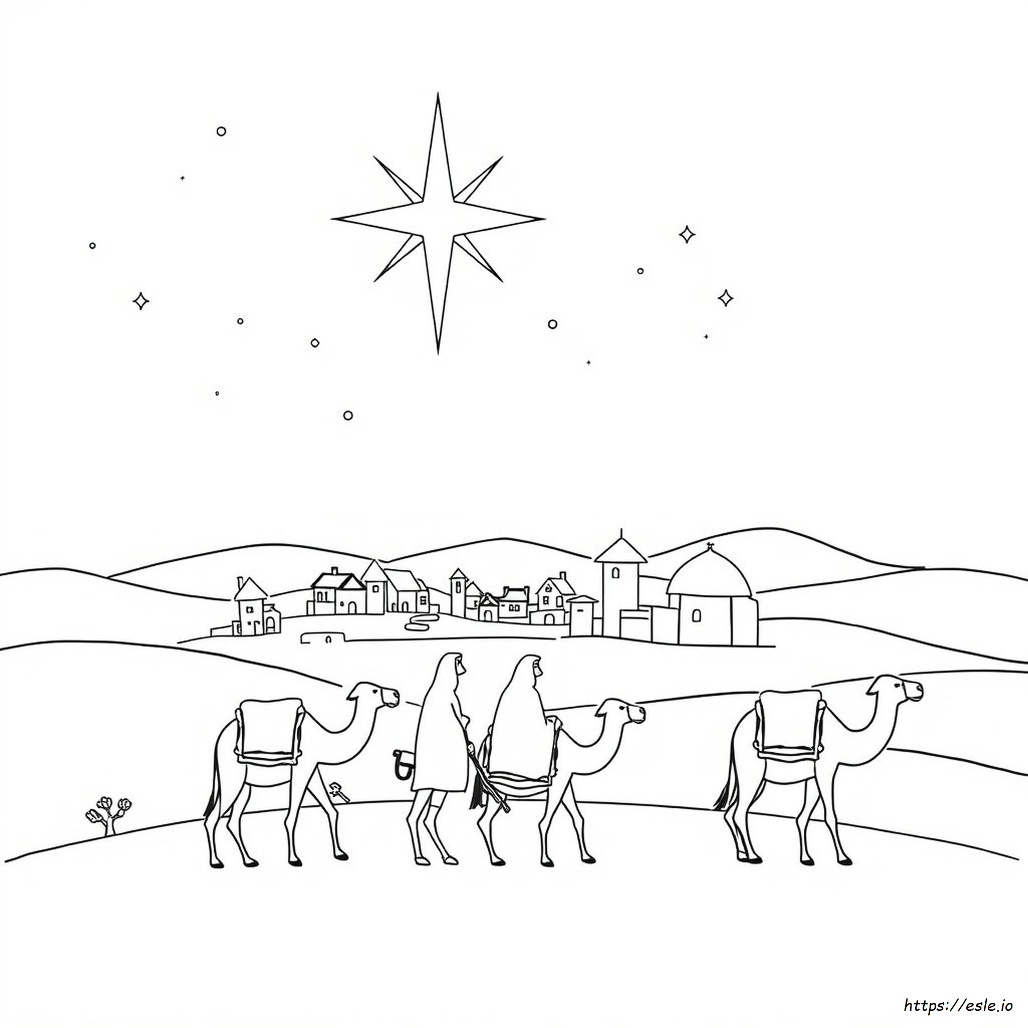 Bethlehem Star Coloring Page