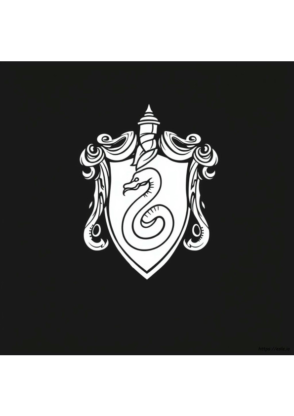Halaman Gambar Mewarnai Logo Slytherin