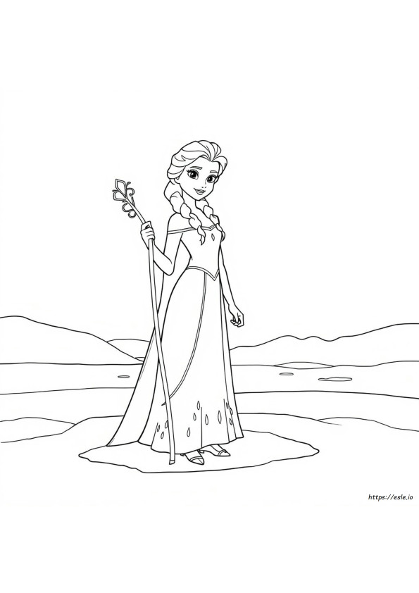 Elsa De Printat Pentru Colorat