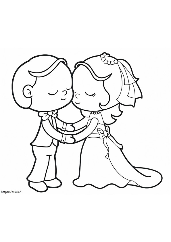 Coloriage Amour de mariage à imprimer dessin