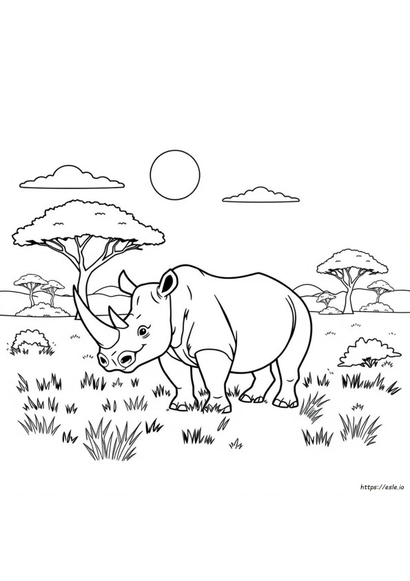 Rhino Coloring Page Printable